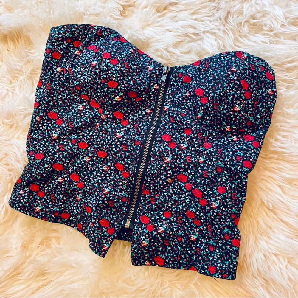 Silence + Noise Floral Corset Top